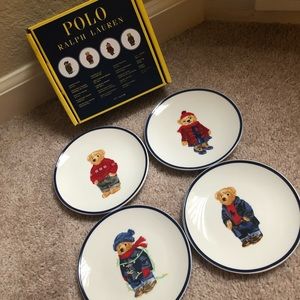Rare Polo Ralph Lauren Canape Bear Dessert Plates